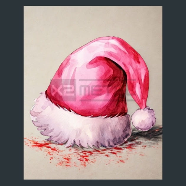 Santa Hat 10 Metal Wall Art and Desktop Mouse Pad by X2Metal