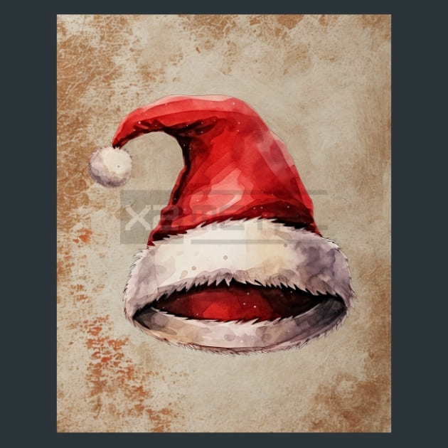Santa Hat 14 Metal Wall Art and Desktop Mouse Pad by X2Metal