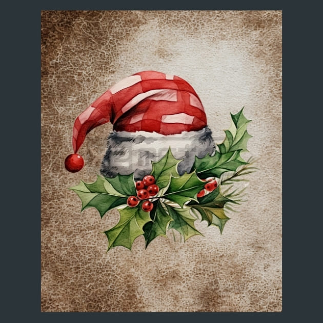 Santa Hat 19 Metal Wall Art and Desktop Mouse Pad by X2Metal