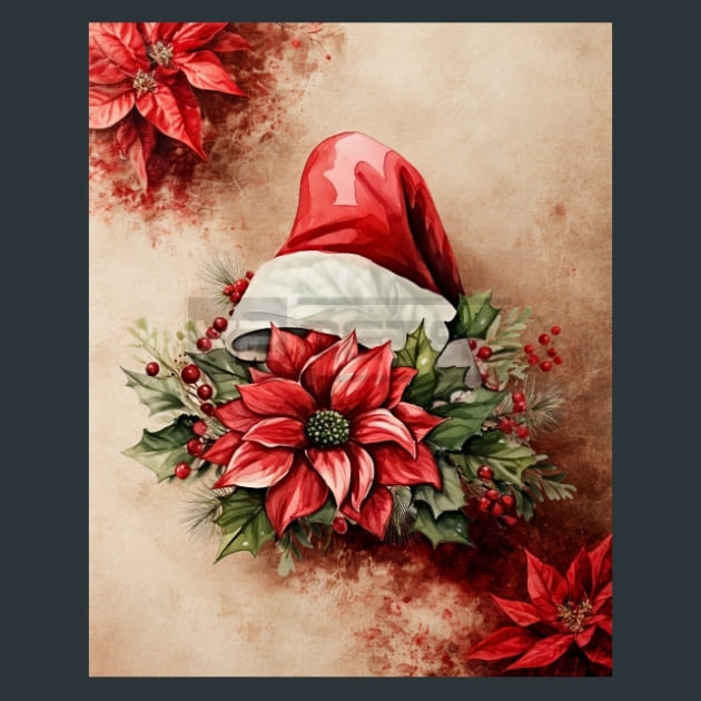 Santa Hat 22 Metal Wall Art and Desktop Mouse Pad by X2Metal