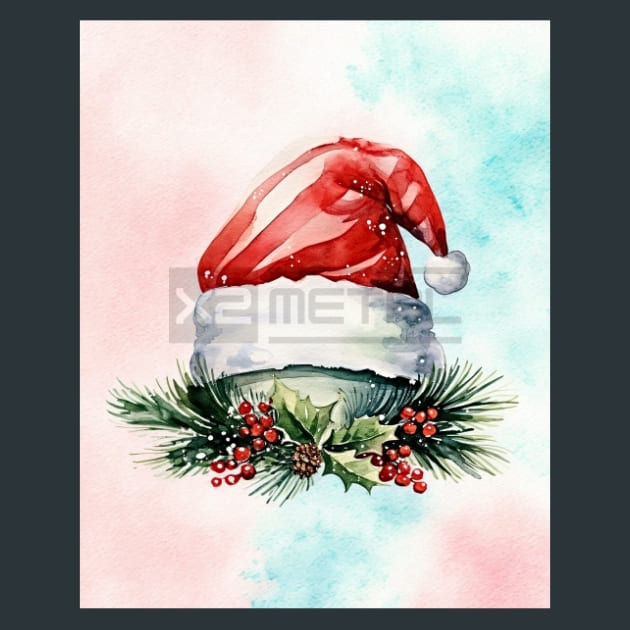 Santa Hat 26 Metal Wall Art and Desktop Mouse Pad by X2Metal