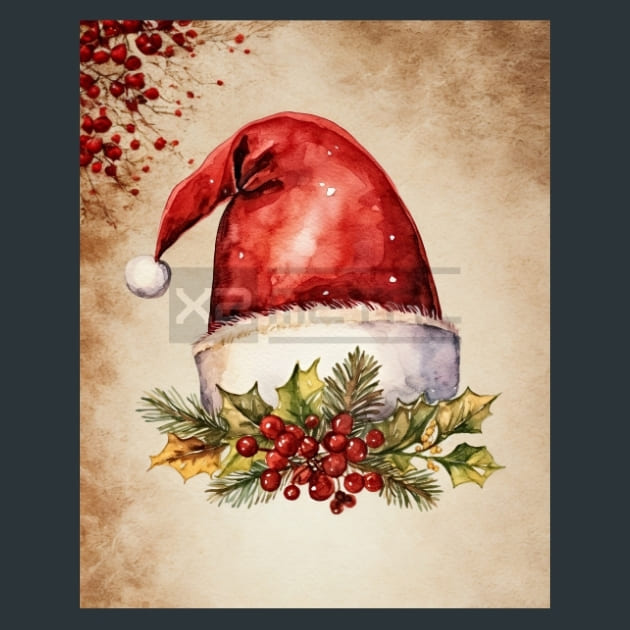 Santa Hat 29 Metal Wall Art and Desktop Mouse Pad by X2Metal