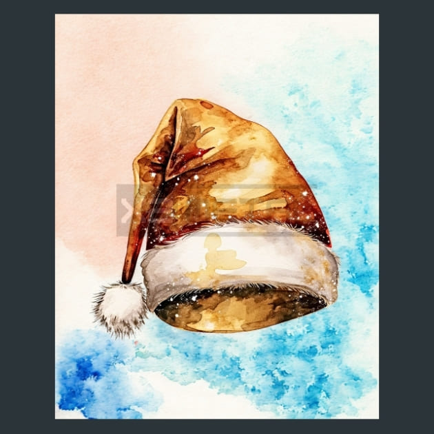 Santa Hat 30 Metal Wall Art and Desktop Mouse Pad by X2Metal