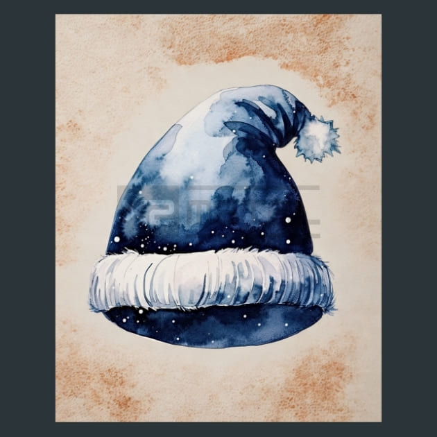 Santa Hat 34 Metal Wall Art and Desktop Mouse Pad by X2Metal