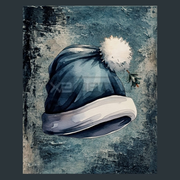 Santa Hat 35 Metal Wall Art and Desktop Mouse Pad by X2Metal