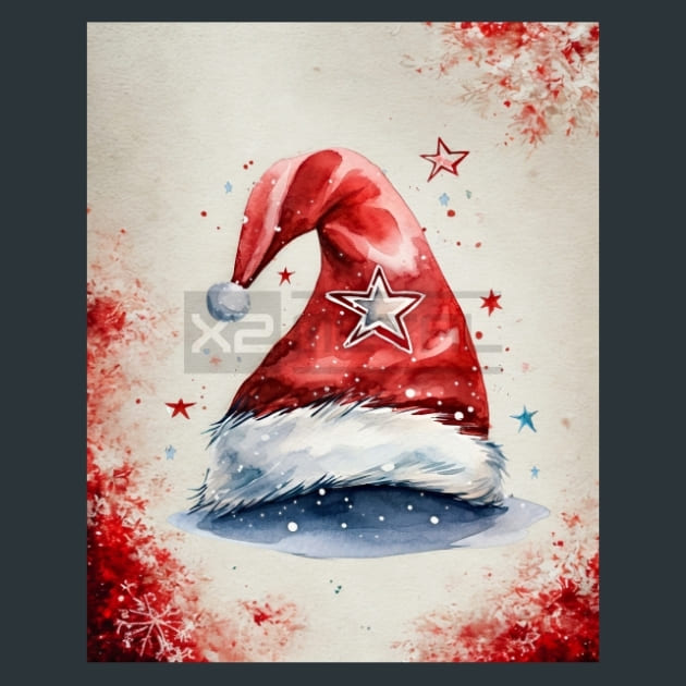 Santa Hat 5 Metal Wall Art and Desktop Mouse Pad by X2Metal