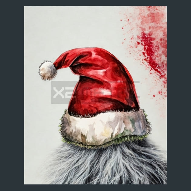 Santa Hat 6 Metal Wall Art and Desktop Mouse Pad by X2Metal