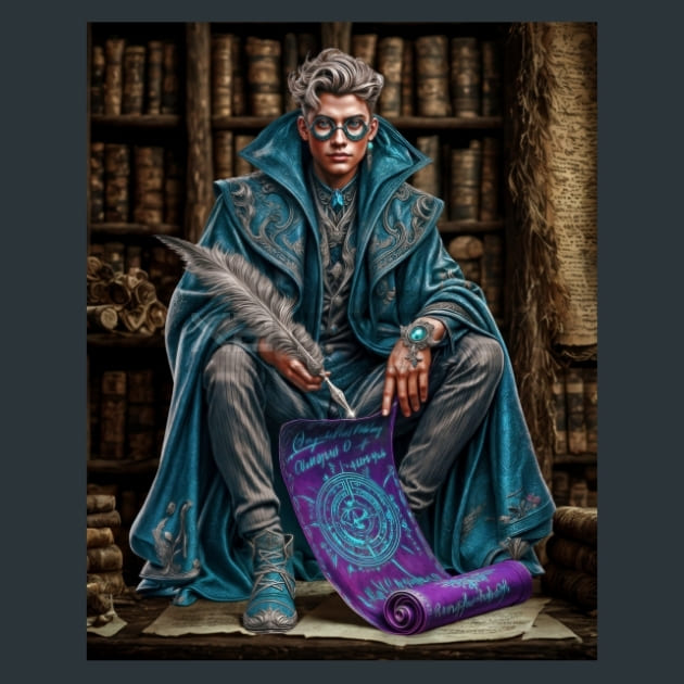 Scholar Hunter with Scroll Metal Wall Art and Desktop Mouse Pad by X2Metal