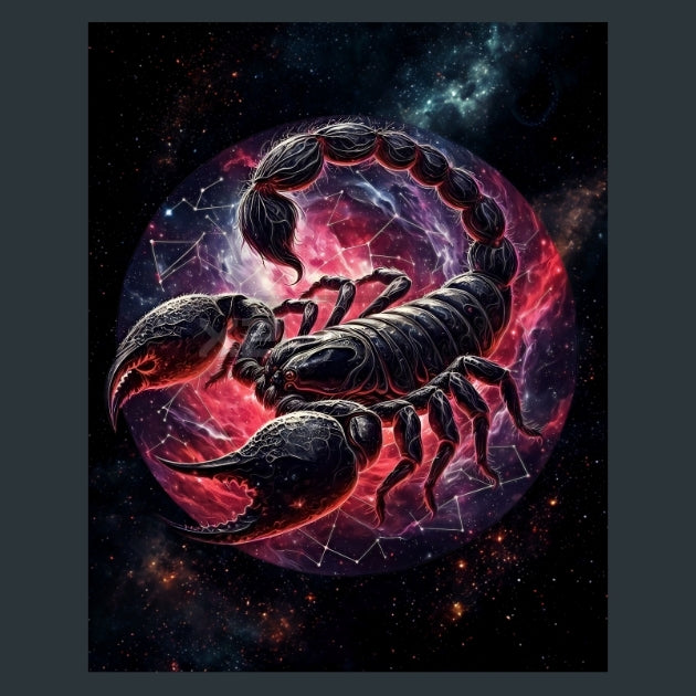 Scorpio-Celestial-Zodiac-Signs Metal Wall Art and Desktop Mouse Pad by X2Metal