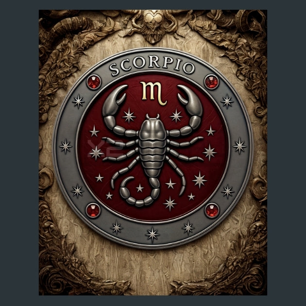 Scorpio-Zodiac-Renaissance-Western Metal Wall Art and Desktop Mouse Pad by X2Metal