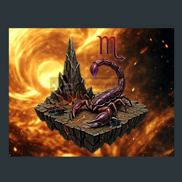 Scorpio-Zodiac-Signs-Floating Metal Wall Art and Desktop Mouse Pad by X2Metal