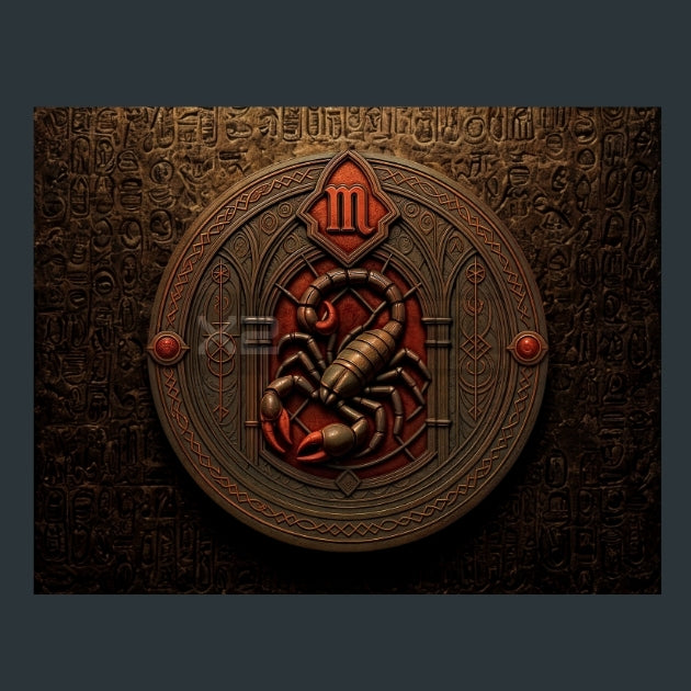 Scorpio-Zodiac-Signs-Gothic Metal Wall Art and Desktop Mouse Pad by X2Metal