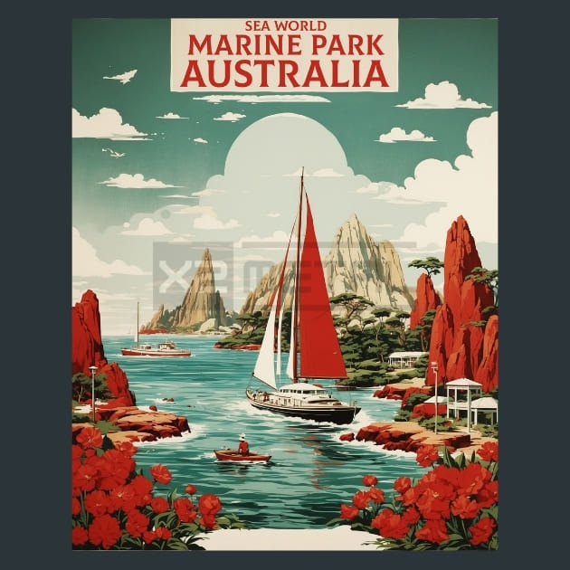 Sea World Marine Park Australia Metal Wall Art and Desktop Mouse Pad by X2Metal