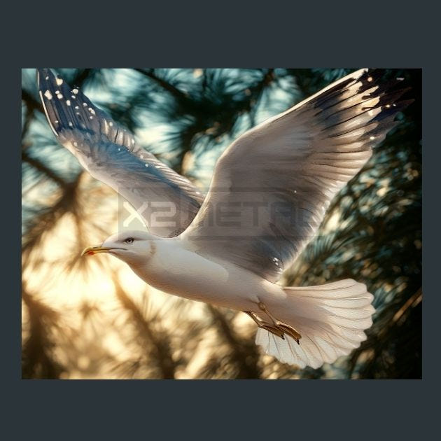 Seagull Shore 36 Metal Wall Art and Desktop Mouse Pad by X2Metal