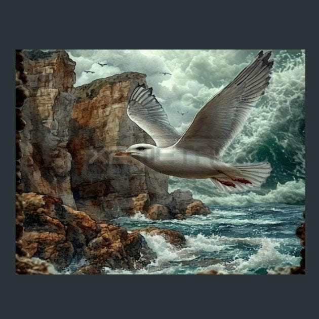 Seagull Shore 6 Metal Wall Art and Desktop Mouse Pad by X2Metal