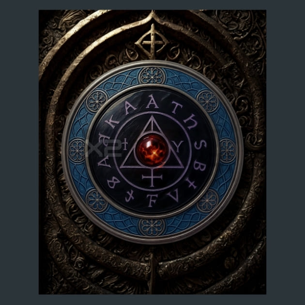 Seal-Gothic-Alchemy Metal Wall Art and Desktop Mouse Pad by X2Metal
