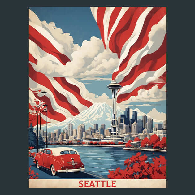 Seattle Metal Wall Art and Desktop Mouse Pad by X2Metal