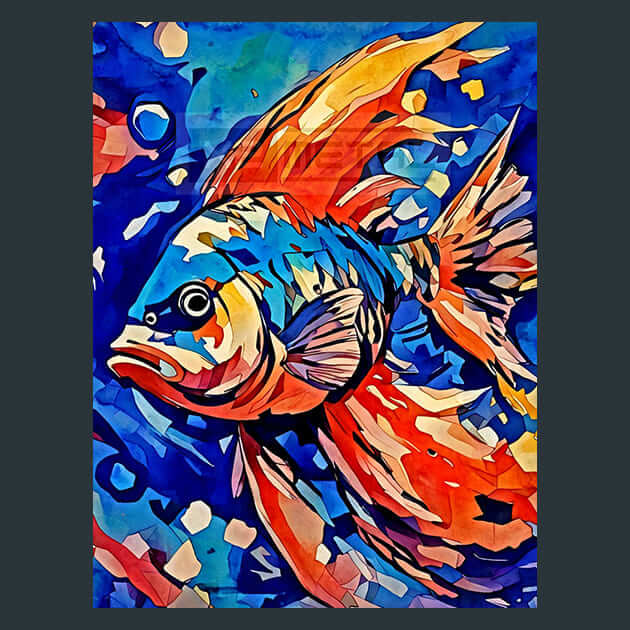 Serene Fish Metal Wall Art and Desktop Mouse Pad by X2Metal