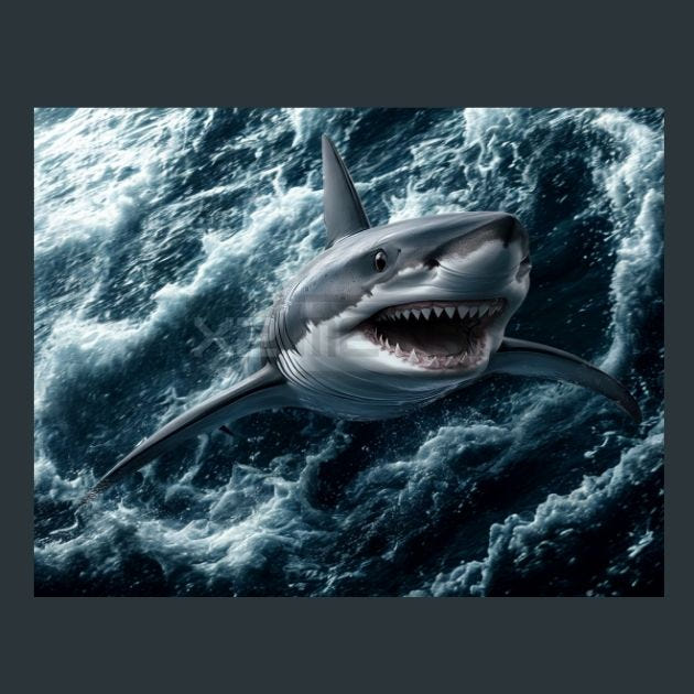 Shark 12 Metal Wall Art and Desktop Mouse Pad by X2Metal