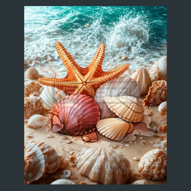 Shell and Shore 13 Metal Wall Art and Desktop Mouse Pad by X2Metal