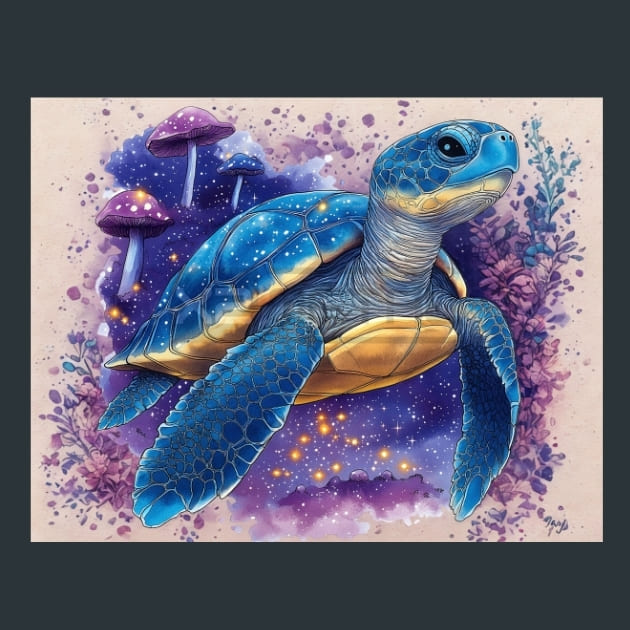 Shell of Serenity Turtles Metal Wall Art and Desktop Mouse Pad by X2Metal