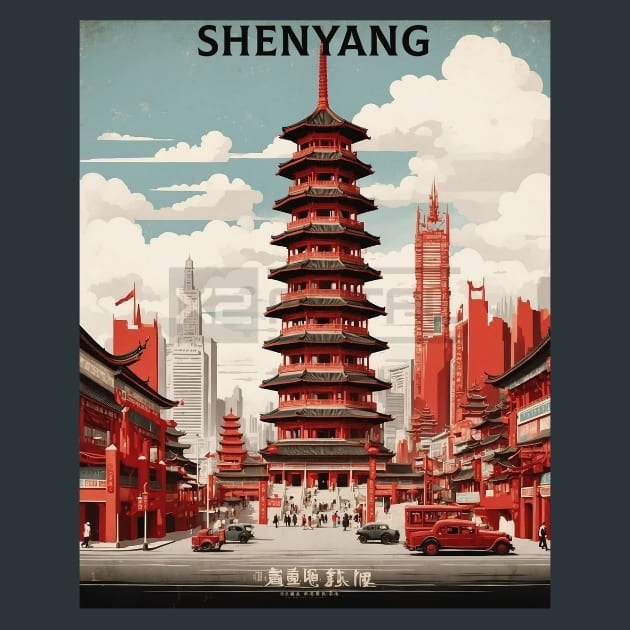 Shenyang 3 China Metal Wall Art and Desktop Mouse Pad by X2Metal