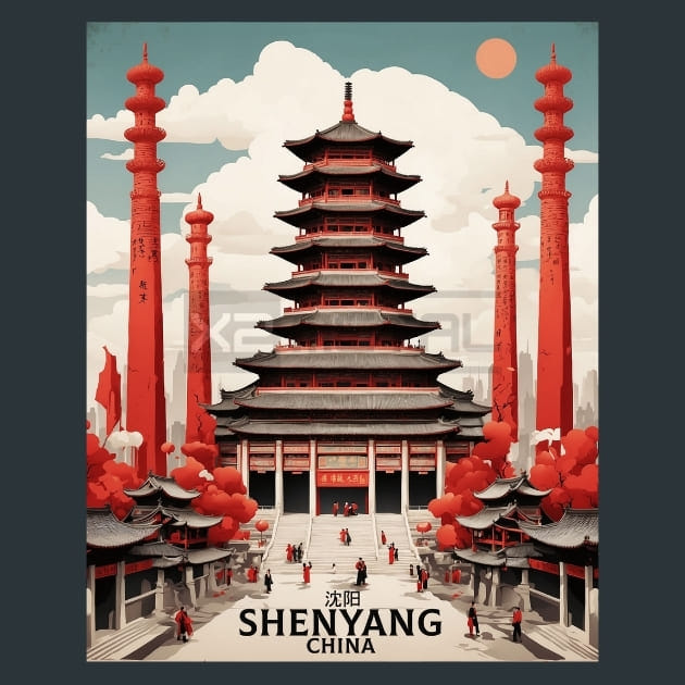 Shenyang 4 China Metal Wall Art and Desktop Mouse Pad by X2Metal