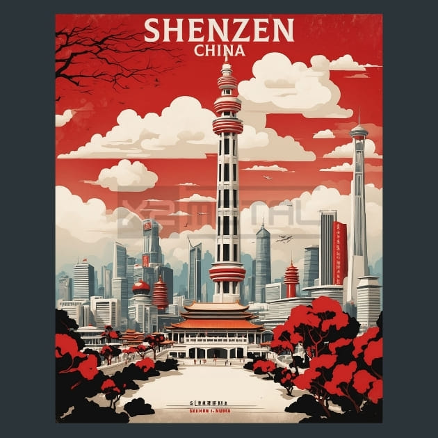Shenzhen 4 China Metal Wall Art and Desktop Mouse Pad by X2Metal