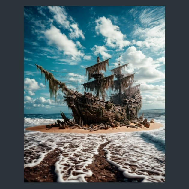 Shipwrecked Treasures 8 Metal Wall Art and Desktop Mouse Pad by X2Metal