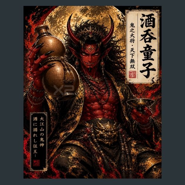 Shuten-Doji-Japanese-Metal-Print