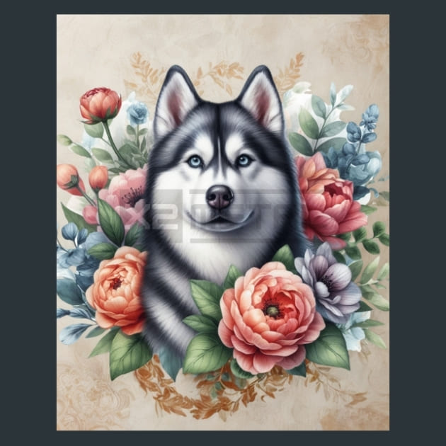 Siberian Husky 1 Metal Wall Art and Desktop Mouse Pad by X2Metal