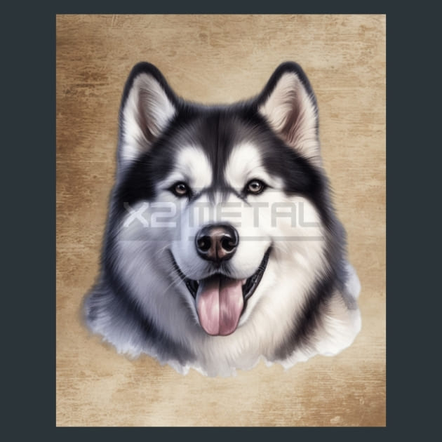 Siberian Husky Metal Wall Art and Desktop Mouse Pad by X2Metal