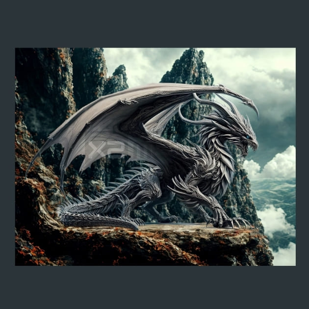 Silver_Dragon_metal_prints_posters_mouse_pads