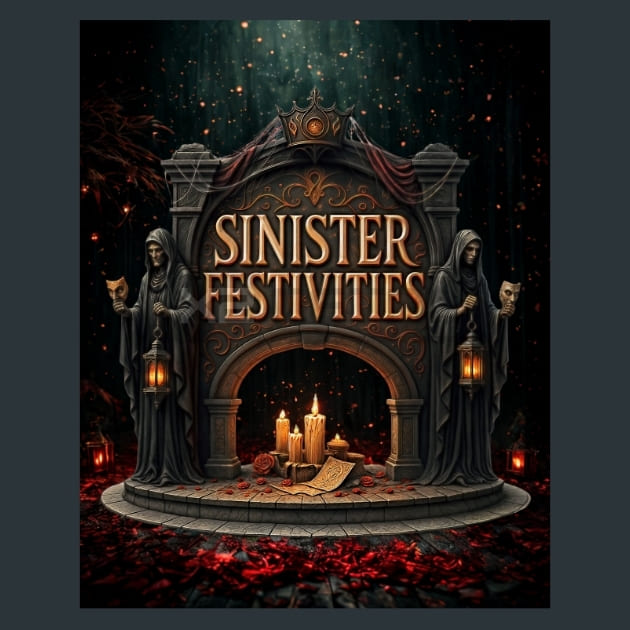 Sinister Festivities Metal Wall Art and Desktop Mouse Pad by X2Metal