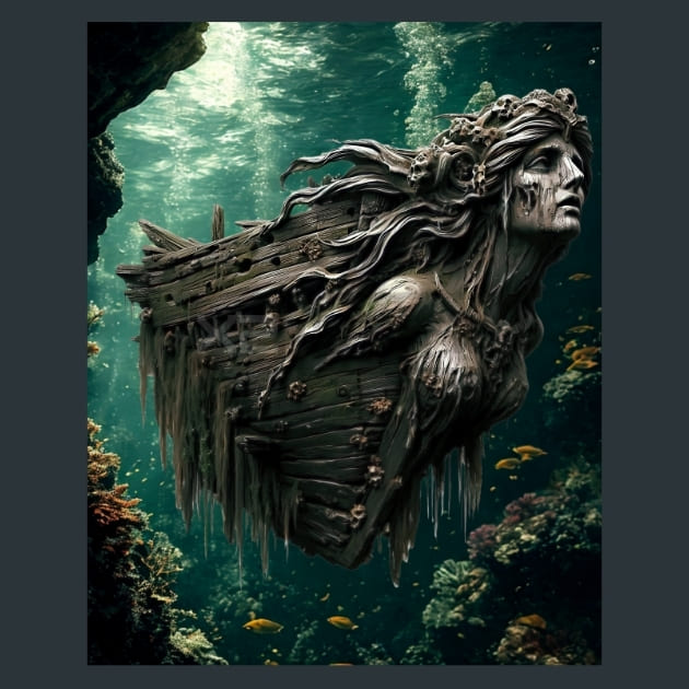 Siren-Figurehead-Shipwreck-Relics-metal-prints-posters-mouse-pads
