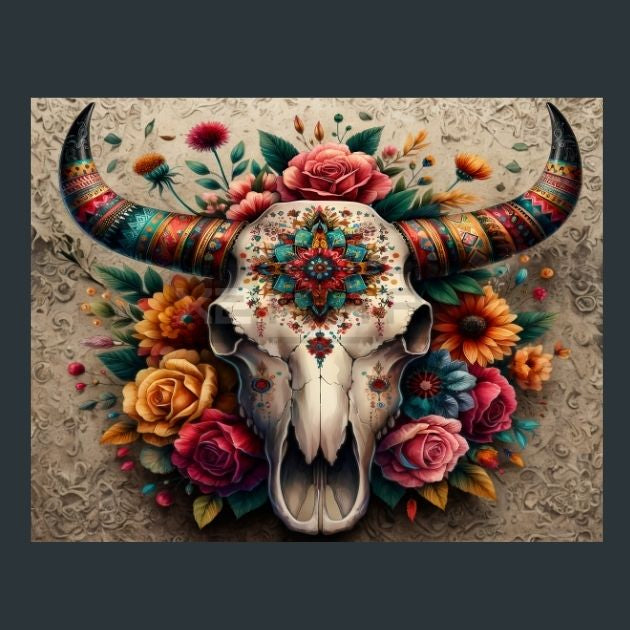 Skull-Floral-01-Metal-Prints