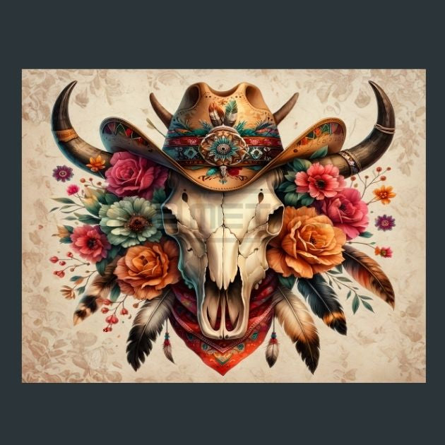 Skull-Floral-022-Metal-Prints