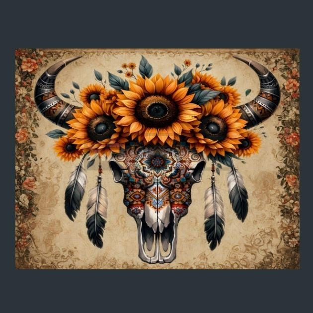 Skull-Floral-10-Metal-Prints