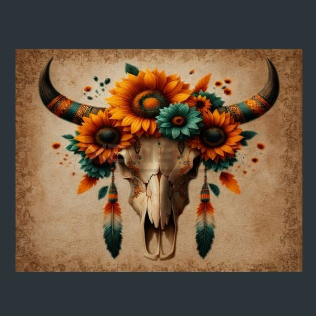Skull-Floral-12-Metal-Prints