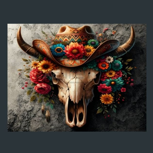 Skull-Floral-16-Metal-Prints