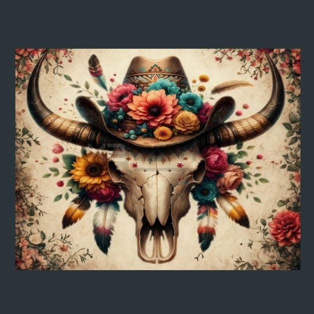 Skull-Floral-17-Metal-Prints
