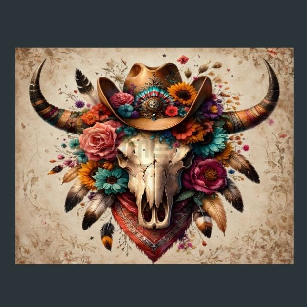 Skull-Floral-19-Metal-Prints
