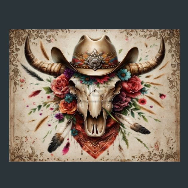 Skull-Floral-21-Metal-Prints