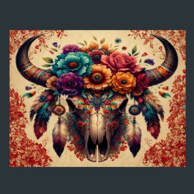 Skull-Floral-6-Metal-Prints