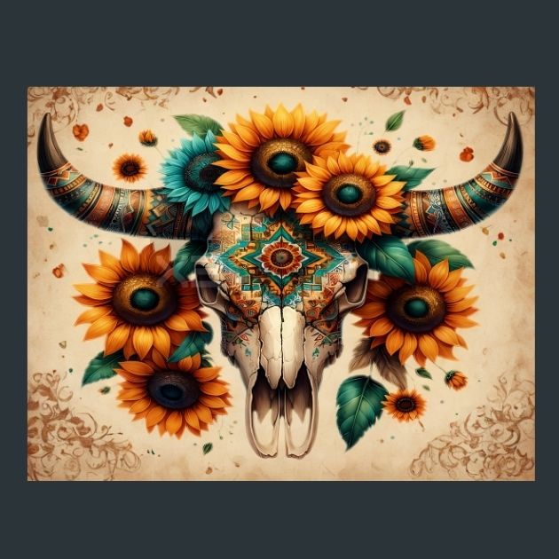 Skull-Floral-8-Metal-Prints