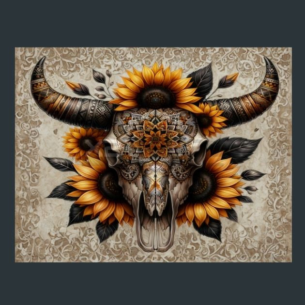 Skull-Floral-9-Metal-Prints