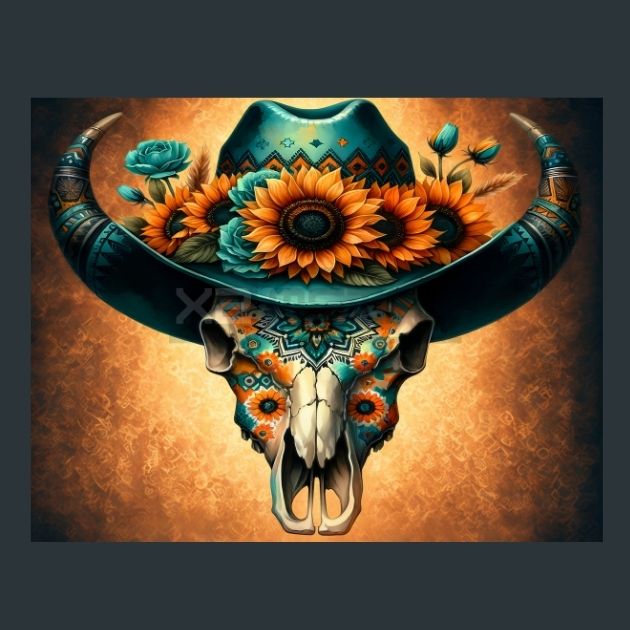 Skull_Floral_013-Metal-Prints