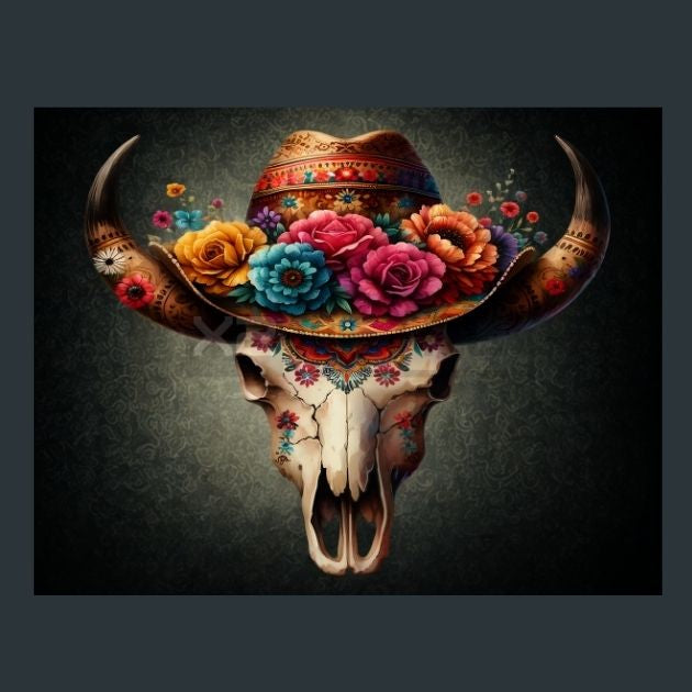 Skull_Floral_015-Metal-Prints