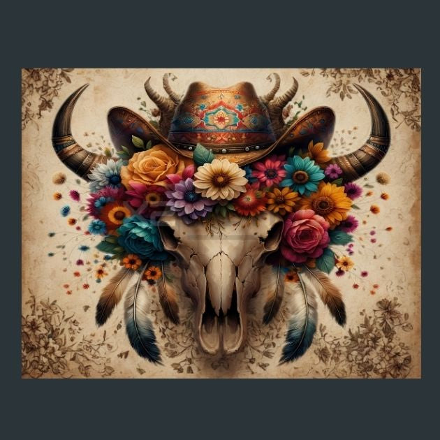 Skull_Floral_018-Metal-Prints