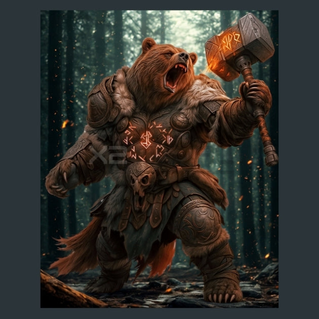 Slavic Bear Warriors - Alpha Animals Metal Wall Art and Desktop Mouse Pad by X2Metal